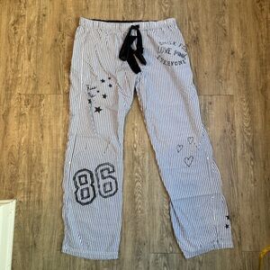 Women’s Y2K Stripe PINK Lounge Sleep Pants Size Medium